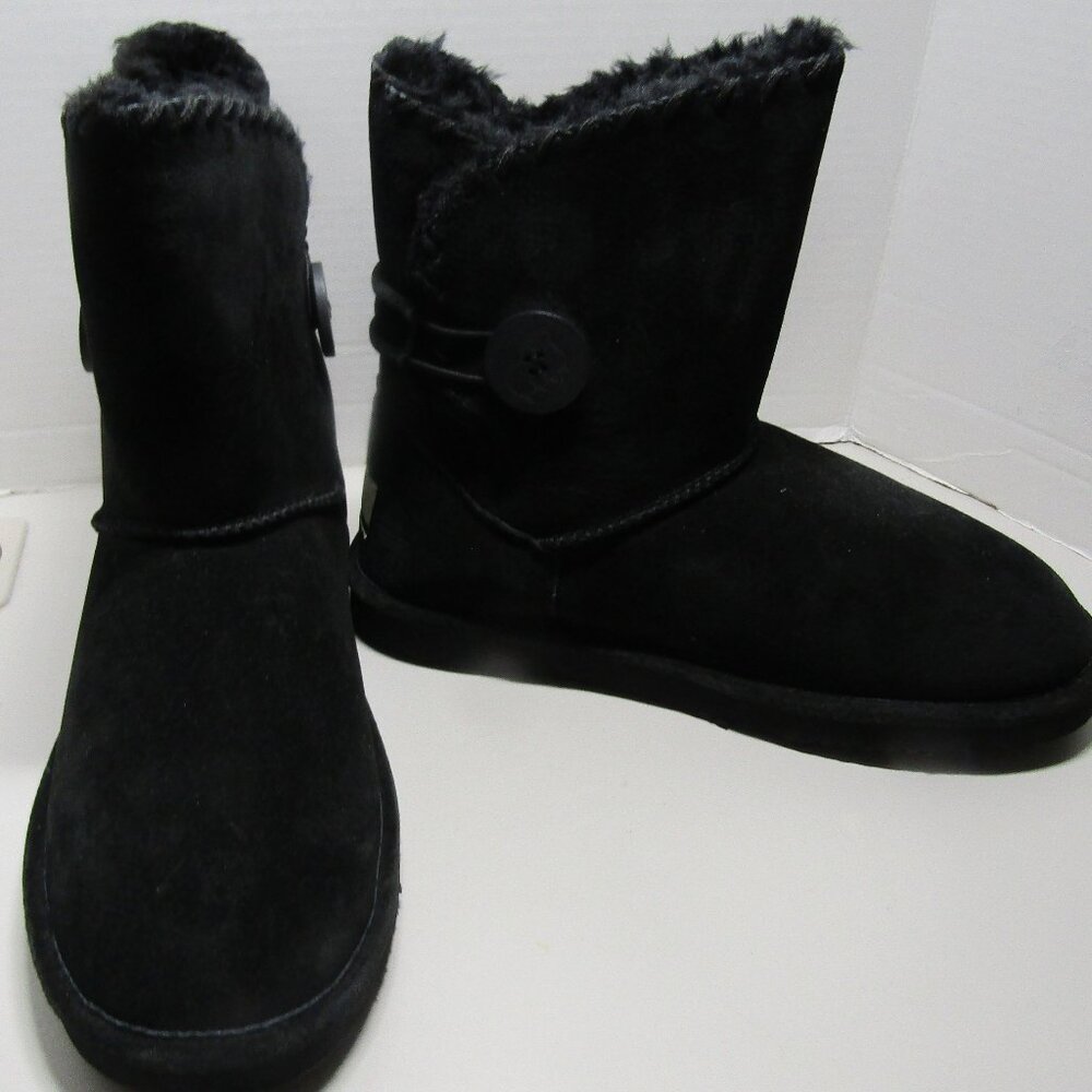 Lamo Mid Calf Black Faux Suede Boots New Size 11